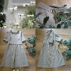 Robe sable lin rayé écru