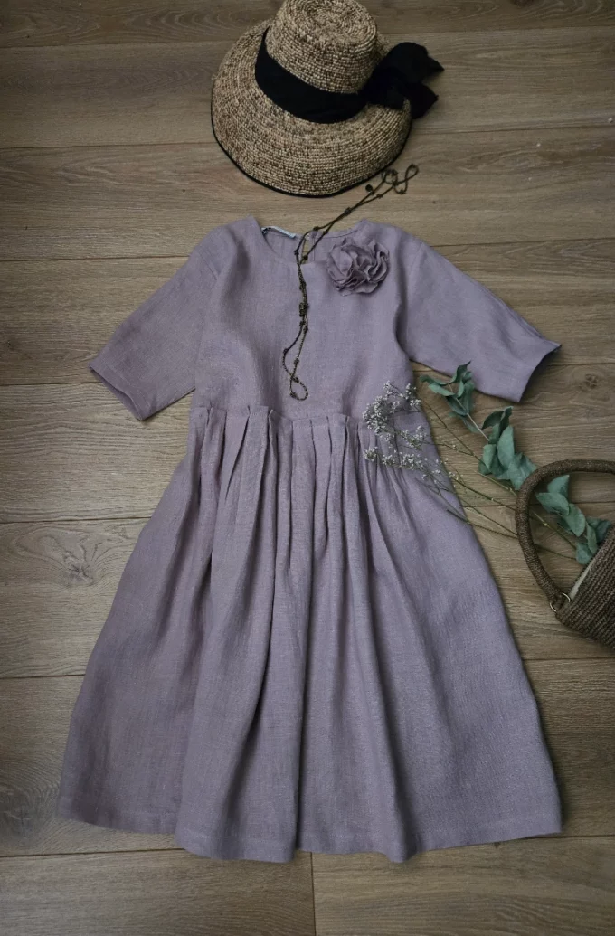 Robe rose poudré