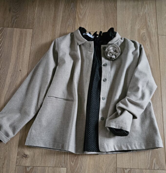 Veste laine greige